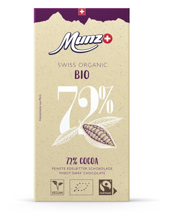 Munz Swiss Organic 72 Prozent Cocoa Schweizer Schokolade kaufen