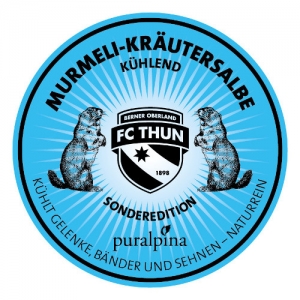 Murmeltiersalbe Murmeli Kraeutersalbe kuehlend FC Thun Sonderedition Swiss Made 300