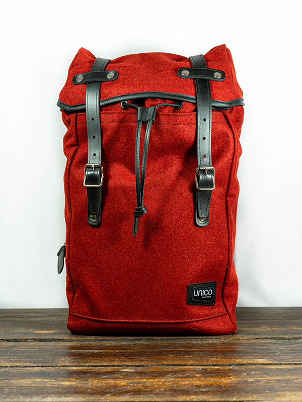 Unico Rucksack Schweizer Rucksack Loden rot Rucksack Swiss Made