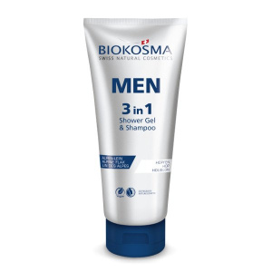 BIOKOSMA MEN 3 in 1  Shower Gel & Shampoo & Face Wash 200ml - Naturkosmetik Swiss Made